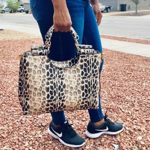 LEOPARD PRINT FASHION HANDBAG